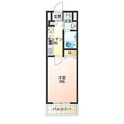 ParkLaneMinami 1Kの間取図画像
