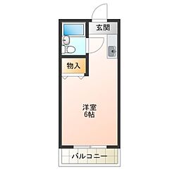 JSC天神ノ森 ワンルームの間取図画像