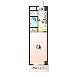 モンターニュロンド1 1Kの間取図画像
