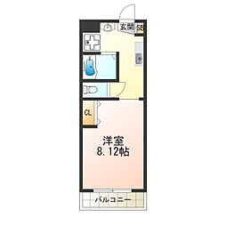 ルビーノ帝塚山 1Kの間取図画像