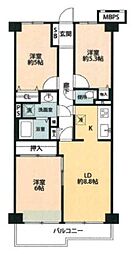 シティプラザせんげん台弐番館 3LDKの間取図画像