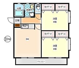 フォレステージ八王子 2LDKの間取図画像