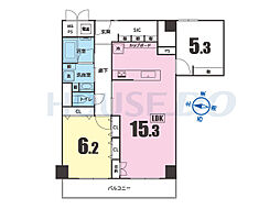 諏訪山スカイハイツ 1SLDKの間取図画像
