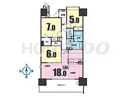 イトーピア神戸ポートアイランド 3LDKの間取図画像