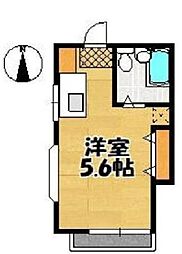 第一サンハウス ワンルームの間取図画像