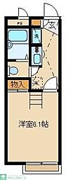 レオパレスサニープレイス清瀬 1Kの間取図画像