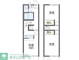 レオパレス青葉 2DKの間取図画像