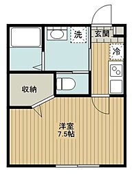 RIVERAIN秋津 1Kの間取図画像