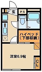 レオパレス豊2 1Kの間取図画像