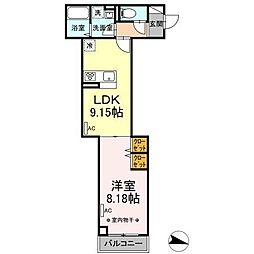 アヴァンス東大泉A 1LDKの間取図画像