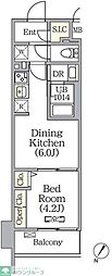 プライムガーデン赤塚 1DKの間取図画像
