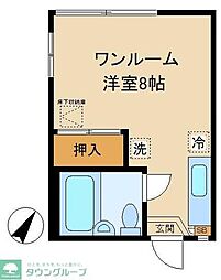 グランジュール ワンルームの間取図画像