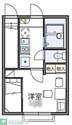 レオパレスライブリィスター2 1Kの間取図画像