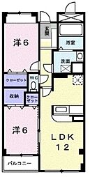 シャンクレール清瀬 2LDKの間取図画像