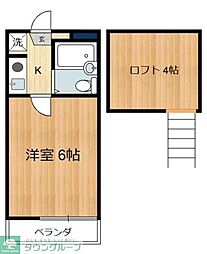 シティパレス2 1Kの間取図画像