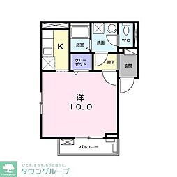 サン・ローレル 1Kの間取図画像