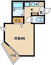 シャトー氷川台 ワンルームの間取図画像