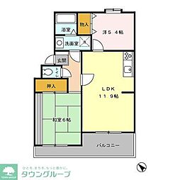 シャトル・丸山台 2LDKの間取図画像