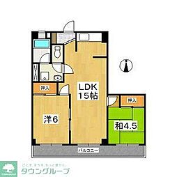 学園スカイビル 3DKの間取図画像