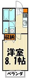 第5グリーンハイツ 1Kの間取図画像