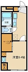 エーデルハイム 1Kの間取図画像