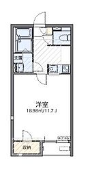 レオネクストジャルダン 1Kの間取図画像