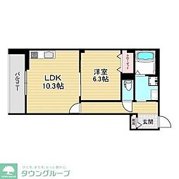 ストック羽沢 1LDKの間取図画像