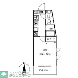 ピアコートTM東久留米 1Kの間取図画像