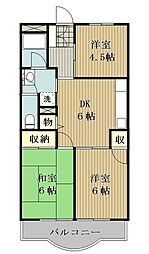 サンハイツ橋本NO2 3DKの間取図画像