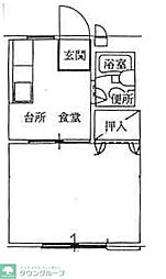 ベルフォーレS 1Kの間取図画像