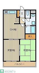 フォートレスセブン 2DKの間取図画像