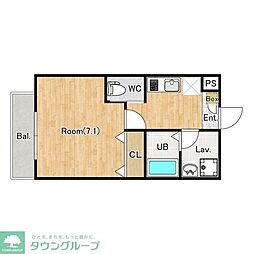 所沢市大字下安松アパート 1Kの間取図画像