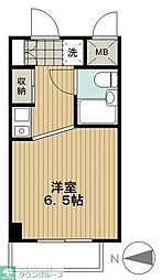 伊勢亀ビルスカイコート武蔵関 ワンルームの間取図画像