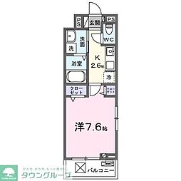 朝霞市三原1丁目アパート 1Kの間取図画像