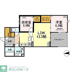 樹楽 2LDKの間取図画像