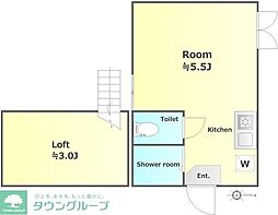 フェリスシリウス ワンルームの間取図画像