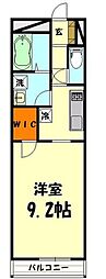レオネクストカロータ 1Kの間取図画像