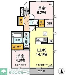 シンフォニー 1LDKの間取図画像