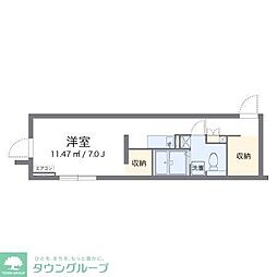 アルクアニュースデイ ワンルームの間取図画像