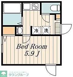 グラーティアテッラ 1Kの間取図画像