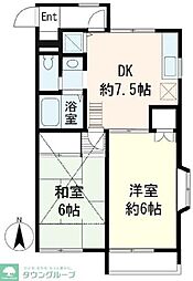 ウィスタリア大泉 2DKの間取図画像