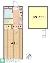 バーミープレイス大泉学園 1Kの間取図画像