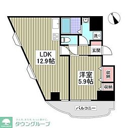 サングレース光ヶ丘 1LDKの間取図画像