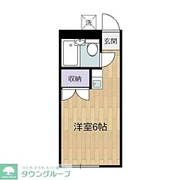 美しの森ハウスB棟 ワンルームの間取図画像