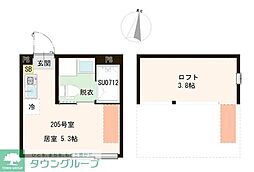 ハーモニーテラス春日町VIII ワンルームの間取図画像