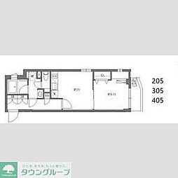 東武東上線 ときわ台駅 徒歩3分の賃貸マンション 2階1DKの間取り