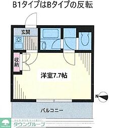 明光上石神井 2階ワンルームの間取り
