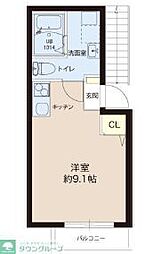 レピュア成増レジデンス 2階ワンルームの間取り