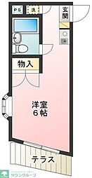 ヴォージュ石川 1階ワンルームの間取り