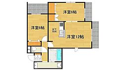 テンダーハート高野 2LDKの間取図画像
